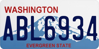 WA license plate ABL6934