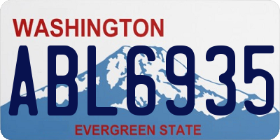 WA license plate ABL6935