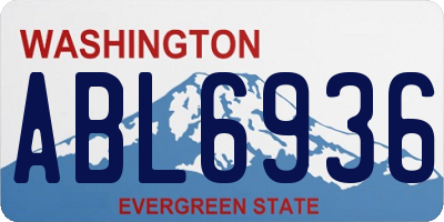 WA license plate ABL6936