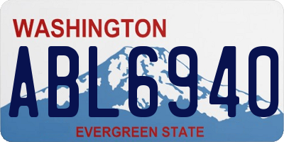 WA license plate ABL6940