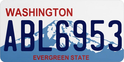 WA license plate ABL6953