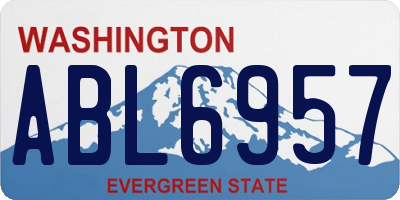WA license plate ABL6957