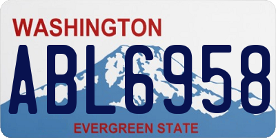 WA license plate ABL6958