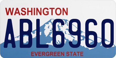 WA license plate ABL6960