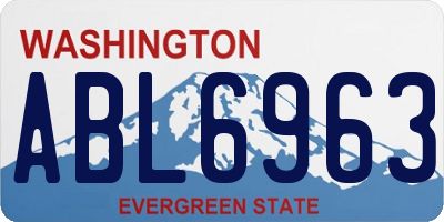 WA license plate ABL6963
