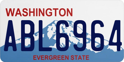 WA license plate ABL6964