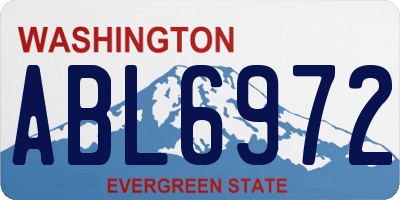 WA license plate ABL6972