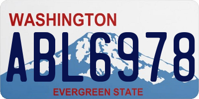 WA license plate ABL6978