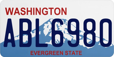 WA license plate ABL6980