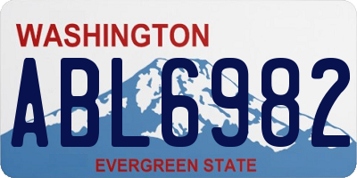 WA license plate ABL6982