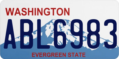 WA license plate ABL6983