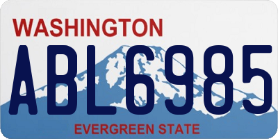 WA license plate ABL6985