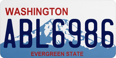 WA license plate ABL6986