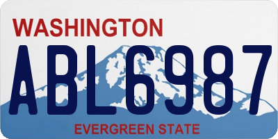WA license plate ABL6987