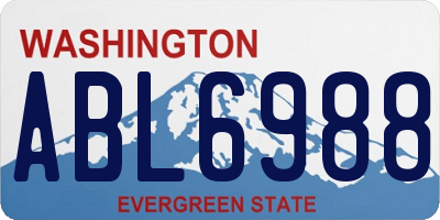 WA license plate ABL6988