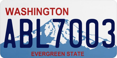 WA license plate ABL7003