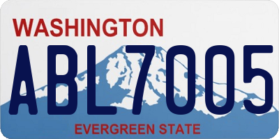 WA license plate ABL7005