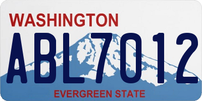 WA license plate ABL7012
