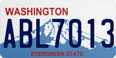 WA license plate ABL7013