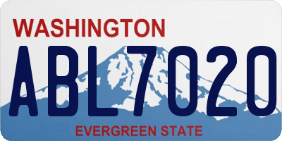 WA license plate ABL7020
