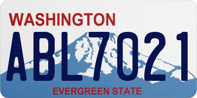 WA license plate ABL7021