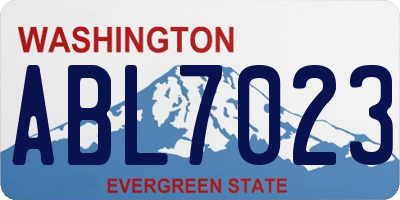 WA license plate ABL7023