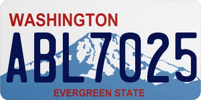 WA license plate ABL7025