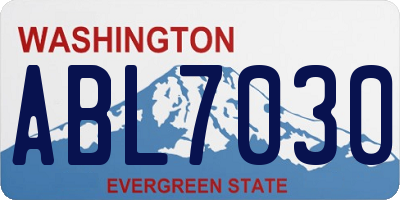 WA license plate ABL7030