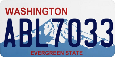 WA license plate ABL7033