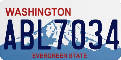 WA license plate ABL7034