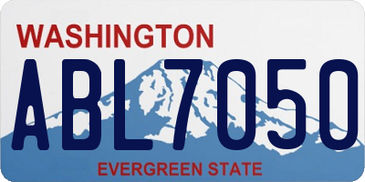 WA license plate ABL7050