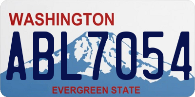 WA license plate ABL7054