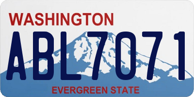 WA license plate ABL7071