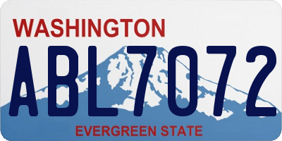 WA license plate ABL7072