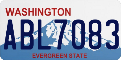 WA license plate ABL7083