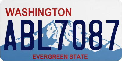 WA license plate ABL7087