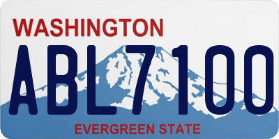 WA license plate ABL7100