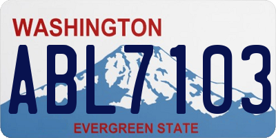 WA license plate ABL7103