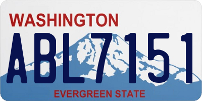 WA license plate ABL7151
