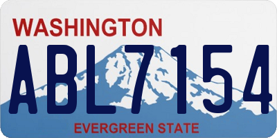 WA license plate ABL7154