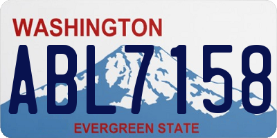 WA license plate ABL7158
