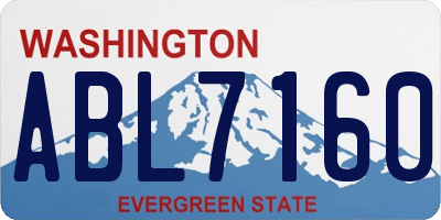 WA license plate ABL7160