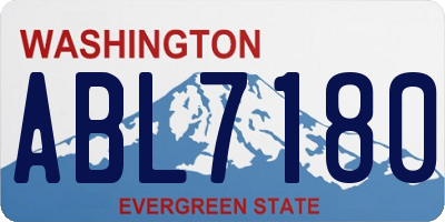 WA license plate ABL7180
