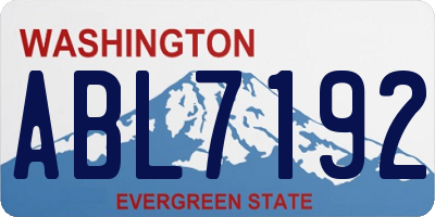 WA license plate ABL7192