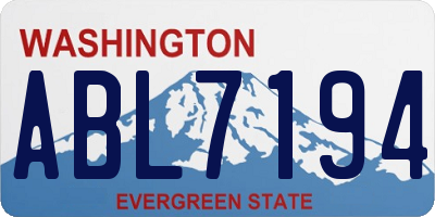 WA license plate ABL7194