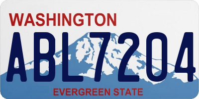 WA license plate ABL7204