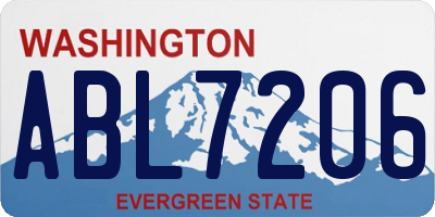 WA license plate ABL7206