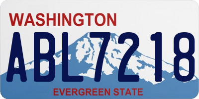 WA license plate ABL7218