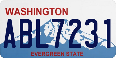 WA license plate ABL7231