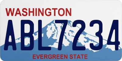 WA license plate ABL7234
